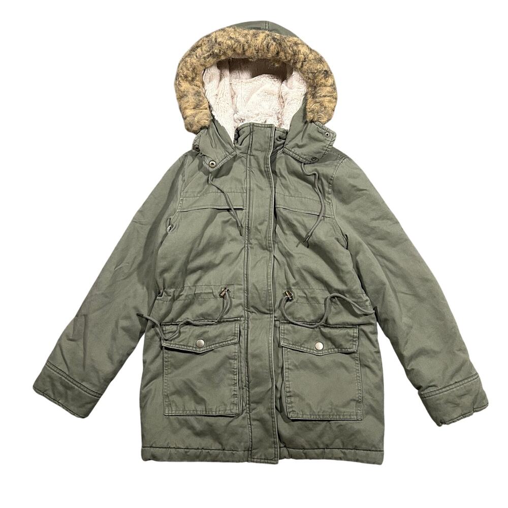 Aeropostale Puffer Jacket Fur Hood Parka Coat Women’s Small Flaw